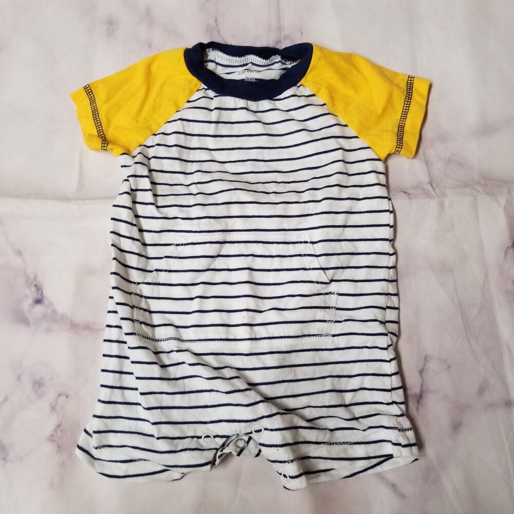 Carter's Striped Short Sleeve Romper 6M